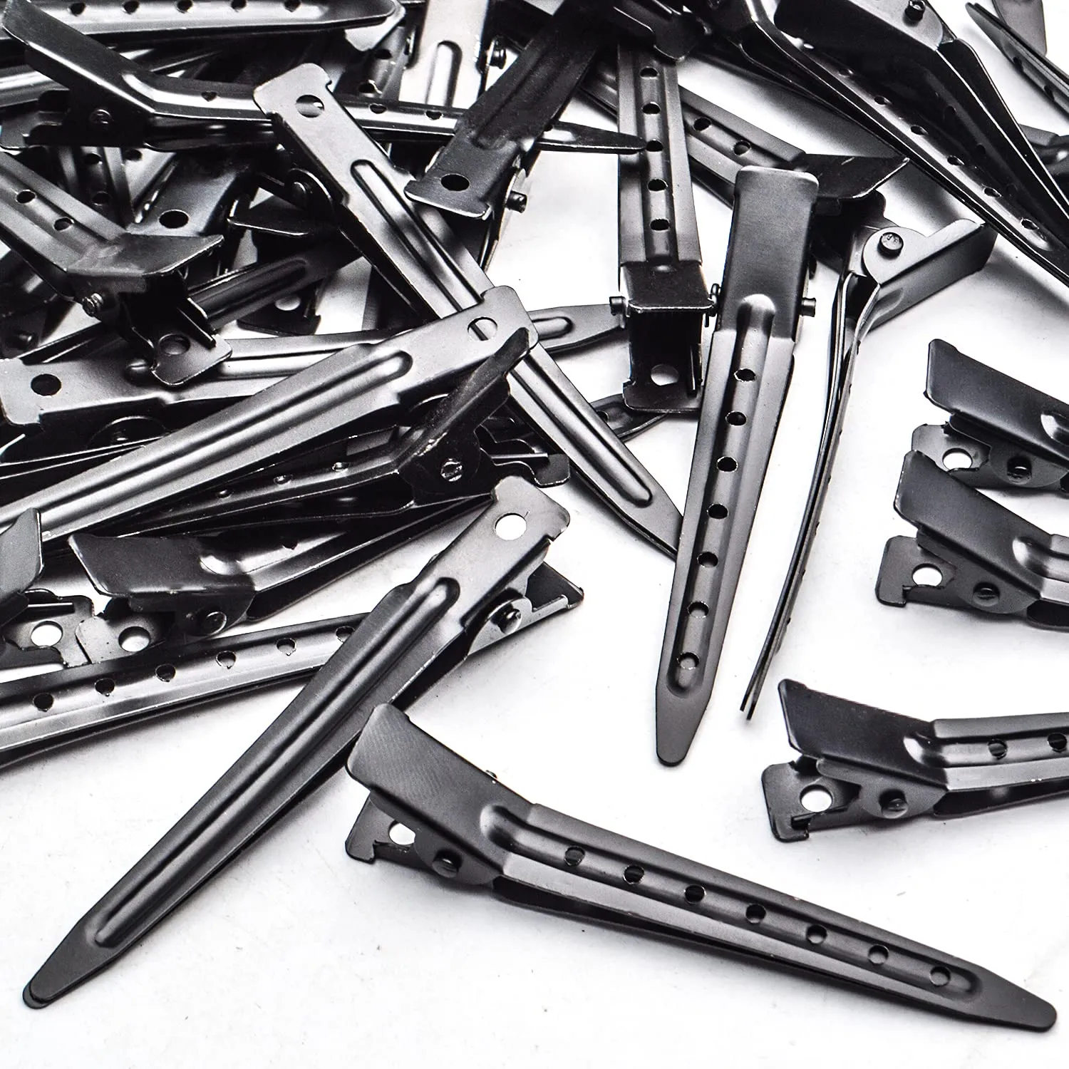 Hair Clips, 50pcs Stainless Steel Hair Clips Non Slip Hair Clips No-Trace Professional Sectioning Hair Clips DIY Accessories for Women Girls Hairdressing Styling Salon, 7cm, Black