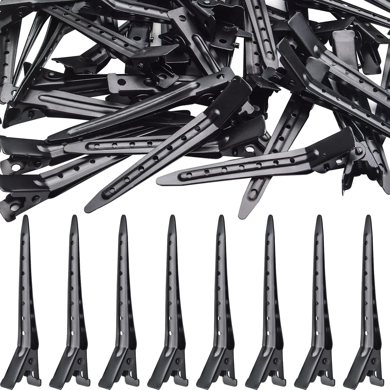 Hair Clips, 50pcs Stainless Steel Hair Clips Non Slip Hair Clips No-Trace Professional Sectioning Hair Clips DIY Accessories for Women Girls Hairdressing Styling Salon, 7cm, Black