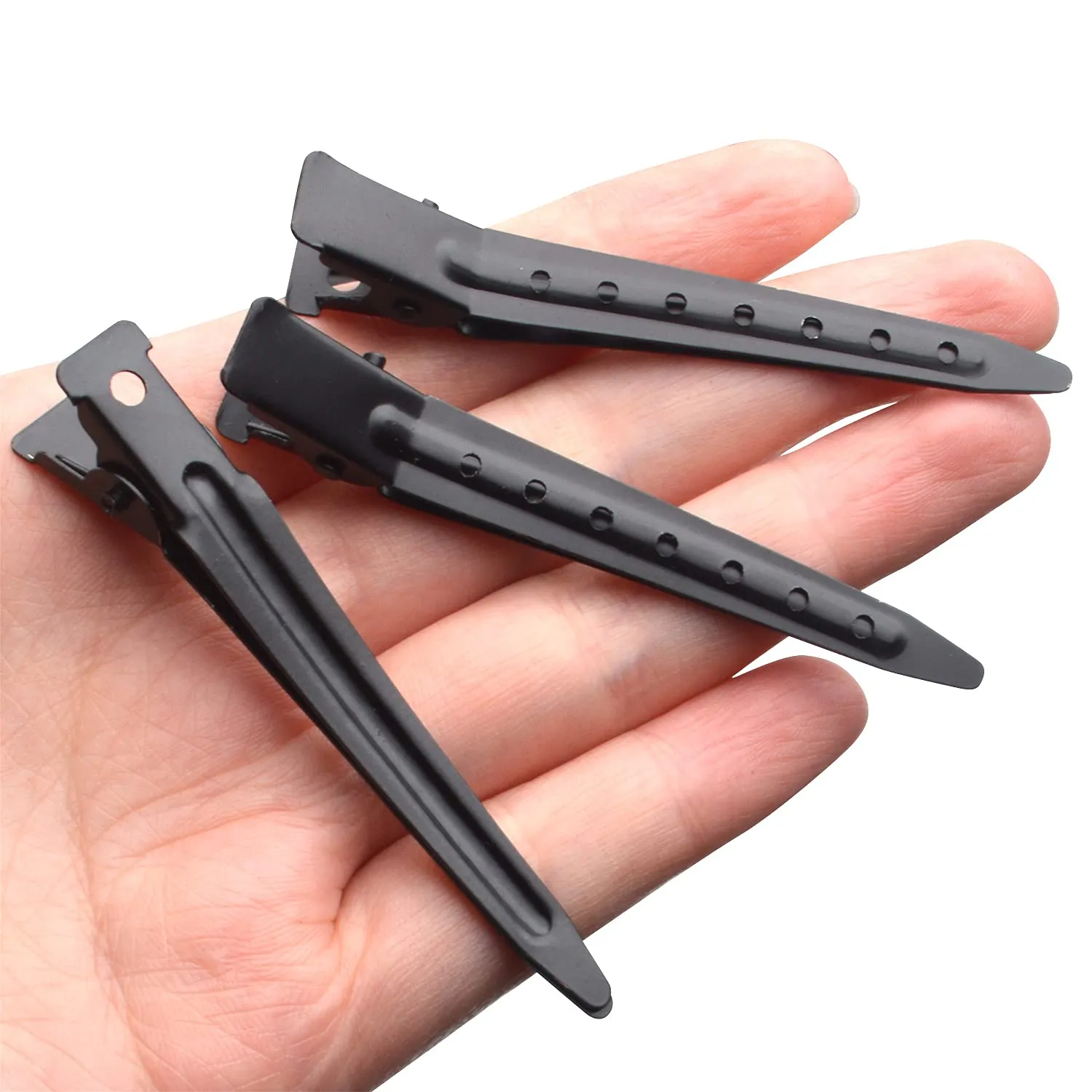 Hair Clips, 50pcs Stainless Steel Hair Clips Non Slip Hair Clips No-Trace Professional Sectioning Hair Clips DIY Accessories for Women Girls Hairdressing Styling Salon, 7cm, Black