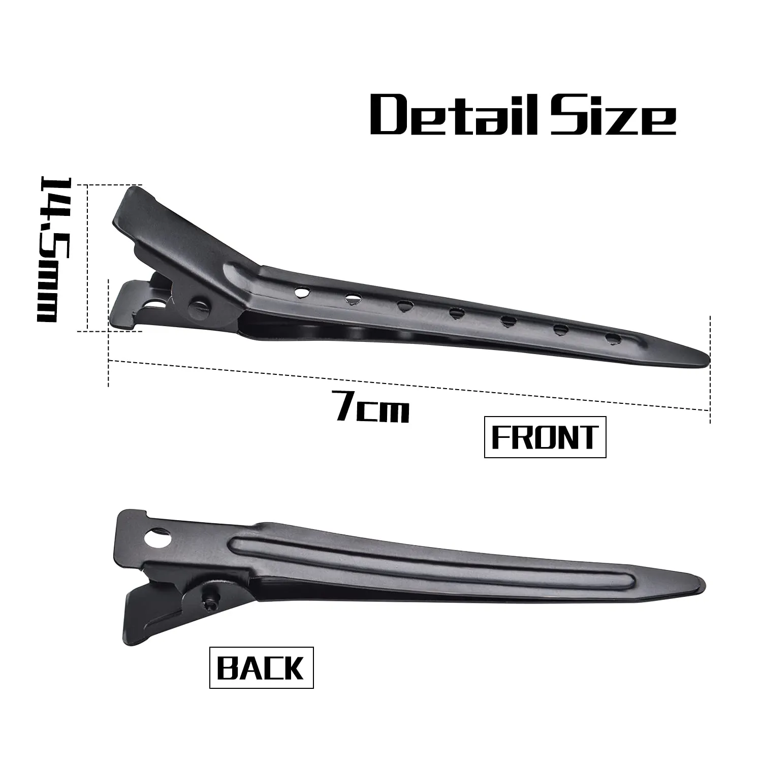 Hair Clips, 50pcs Stainless Steel Hair Clips Non Slip Hair Clips No-Trace Professional Sectioning Hair Clips DIY Accessories for Women Girls Hairdressing Styling Salon, 7cm, Black