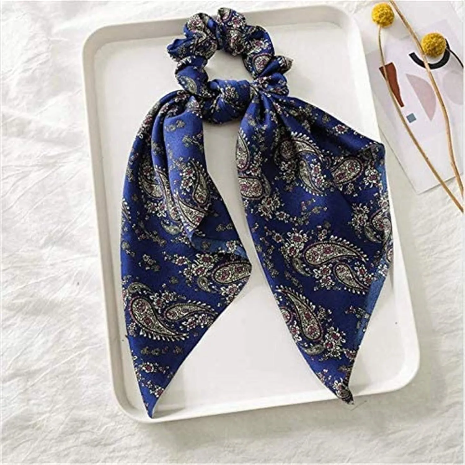 Hair Rope Ladies Hair Accessories Hair Women's Streamers 6PCS Jewelry Ring Large Print Hair Headband Bow Knotted Headband