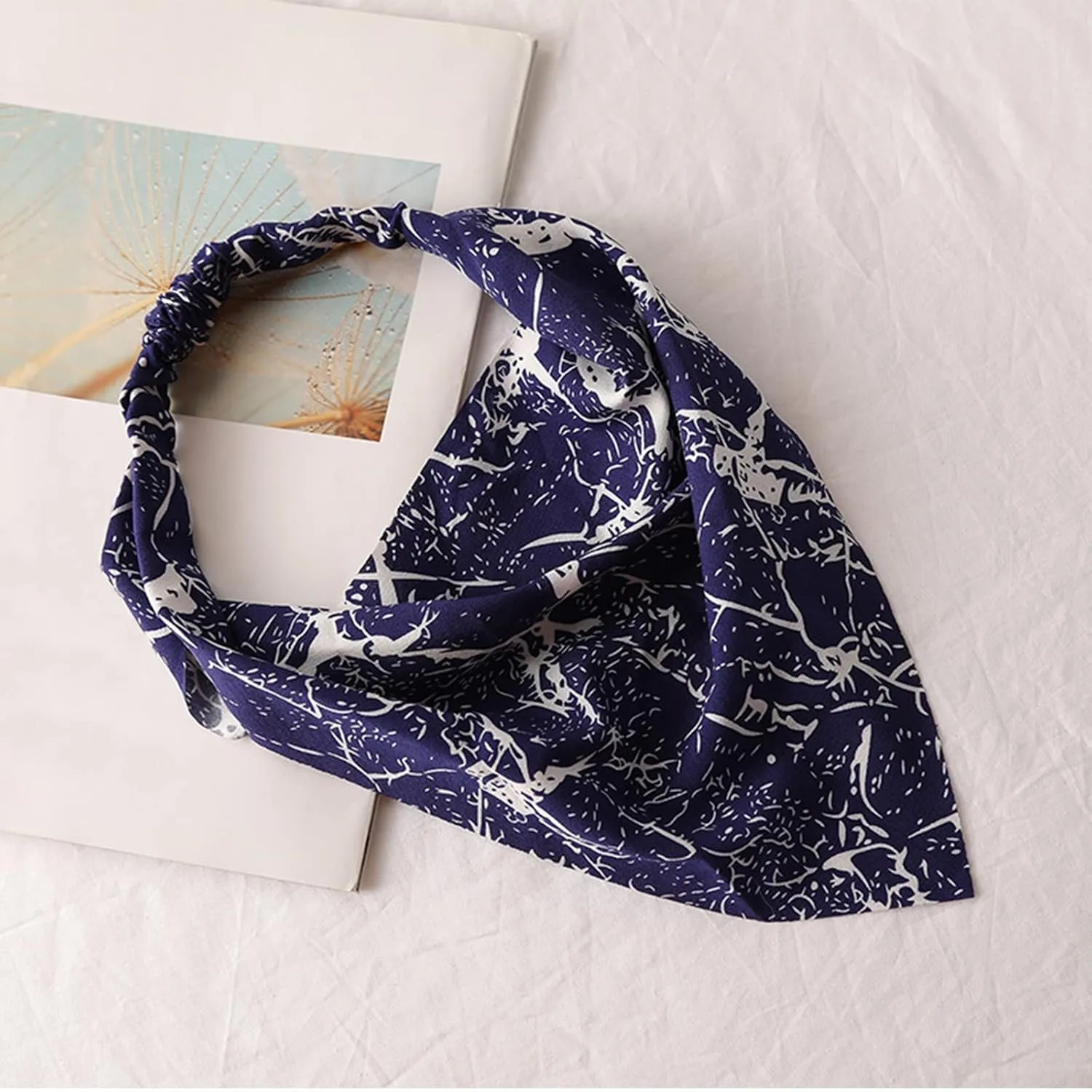 Hair Scarf Boho Floral Print Headband Head Kerchief Turban Headbands Triangle Hair Bandana Hair Accessores (I, One Size)