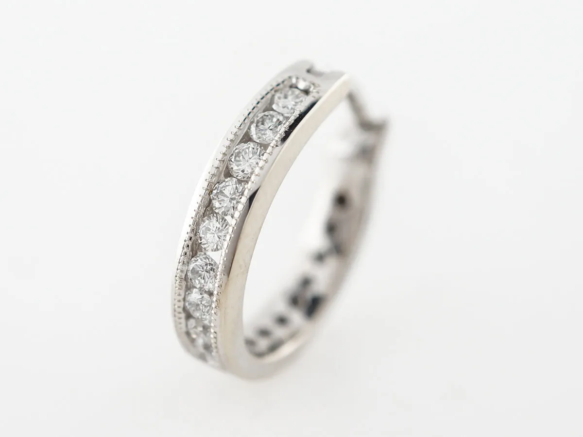 Half Carat Diamond Hoop Earrings in White Gold