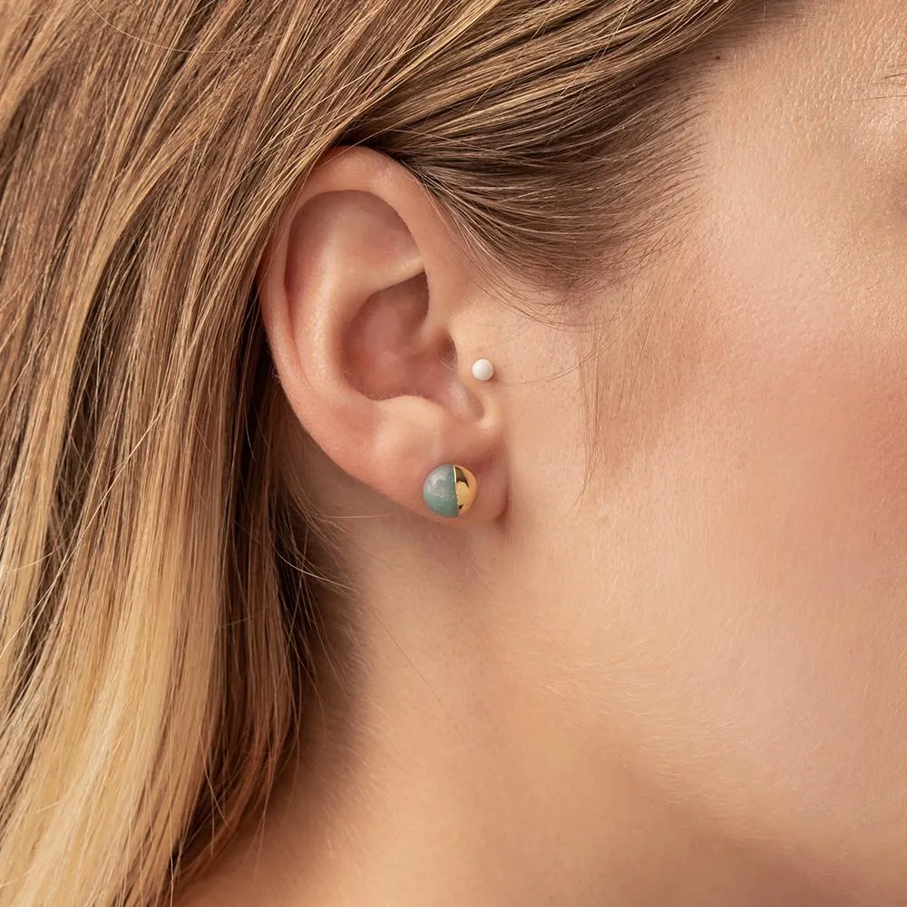 Half Painted Round Stone Studs