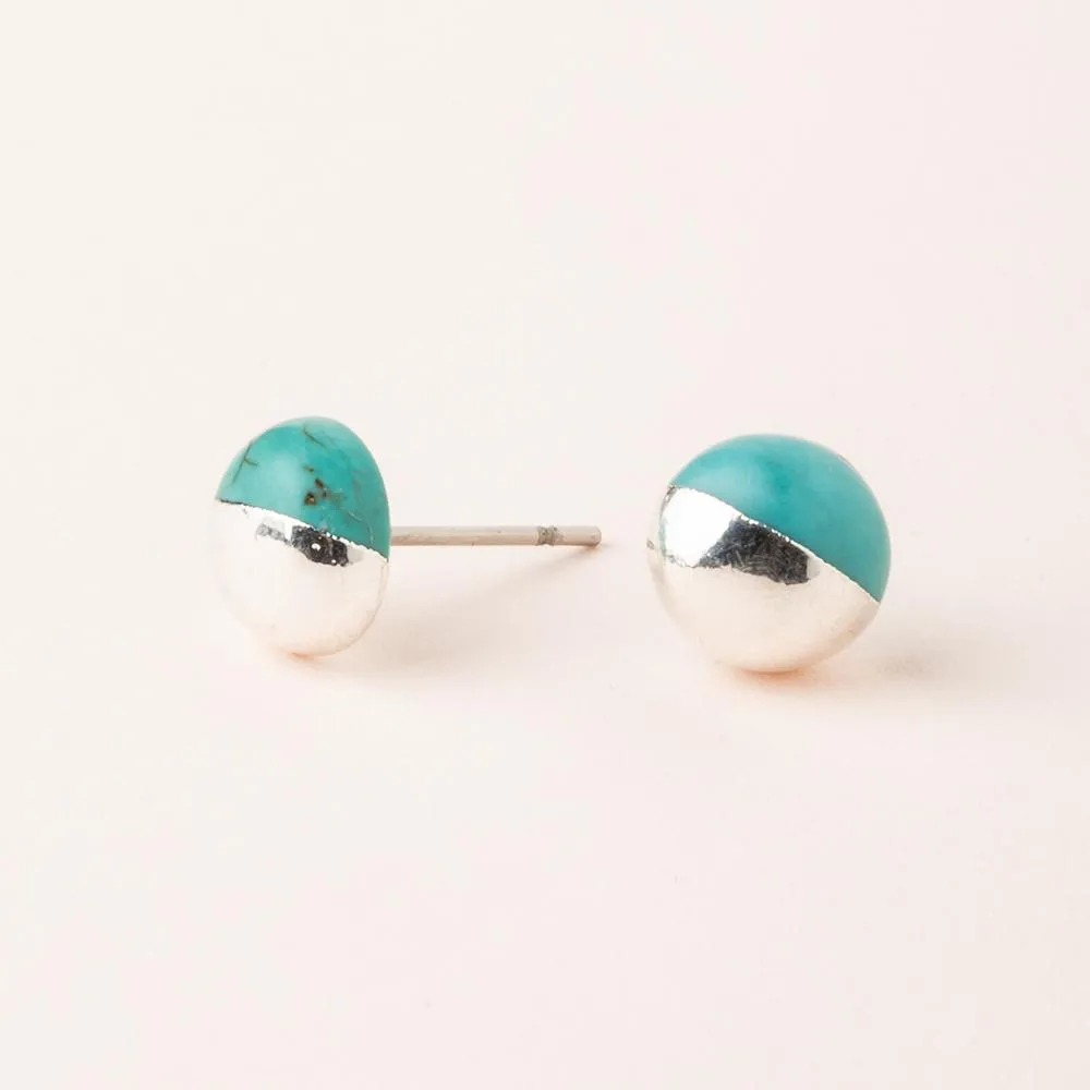 Half Painted Round Stone Studs