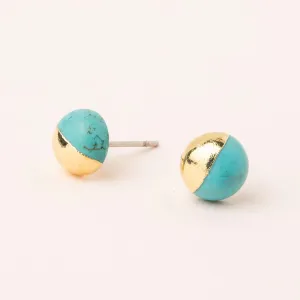 Half Painted Round Stone Studs
