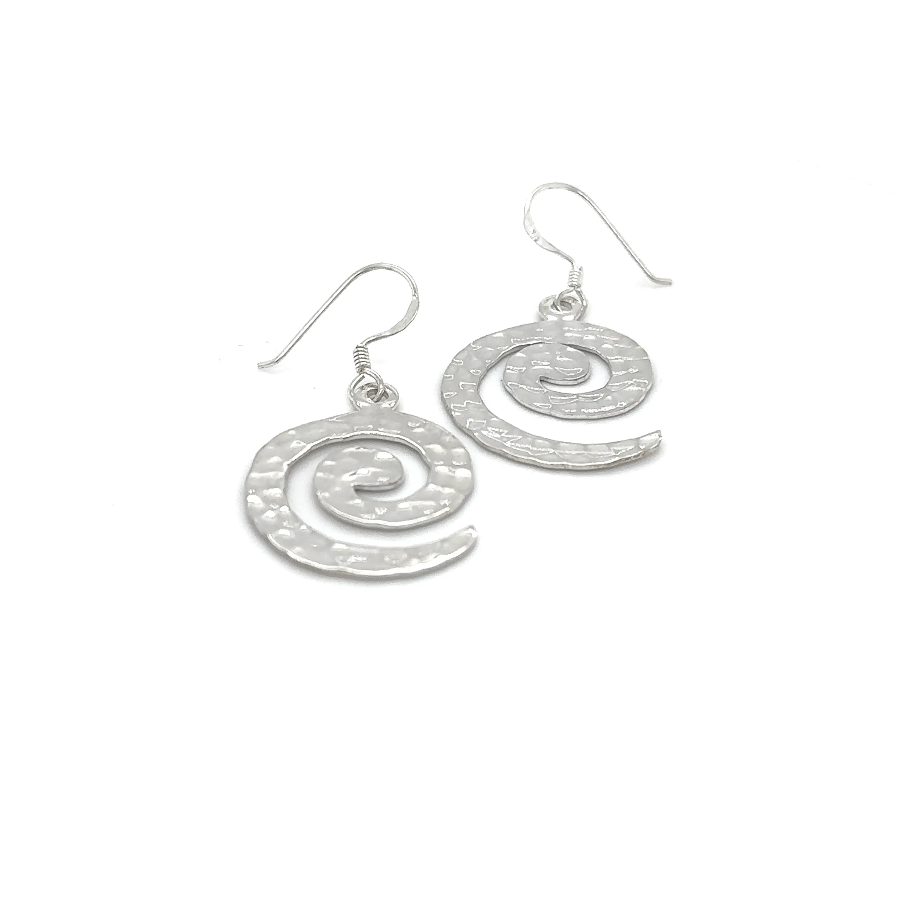 Hammered Spiral Earrings