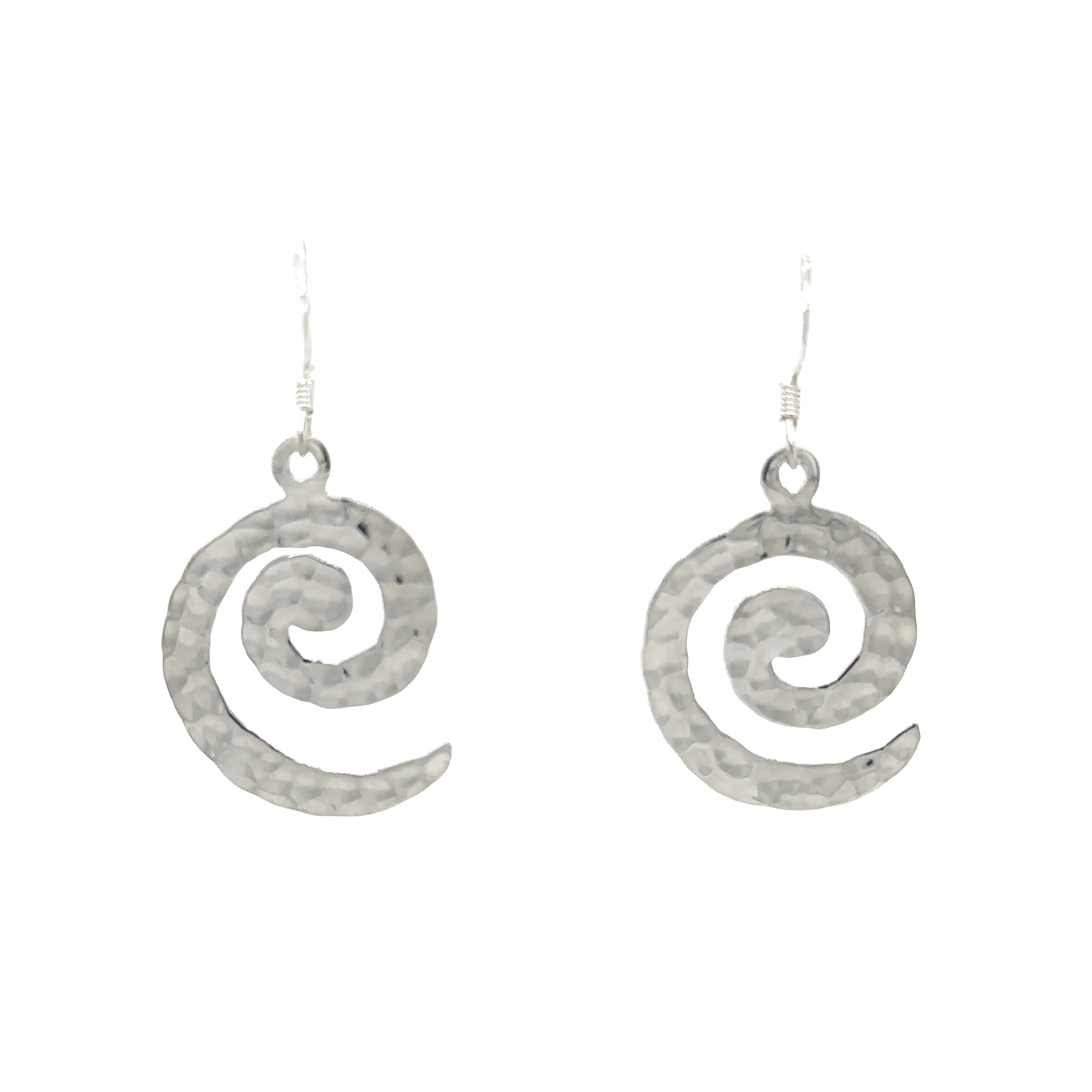 Hammered Spiral Earrings