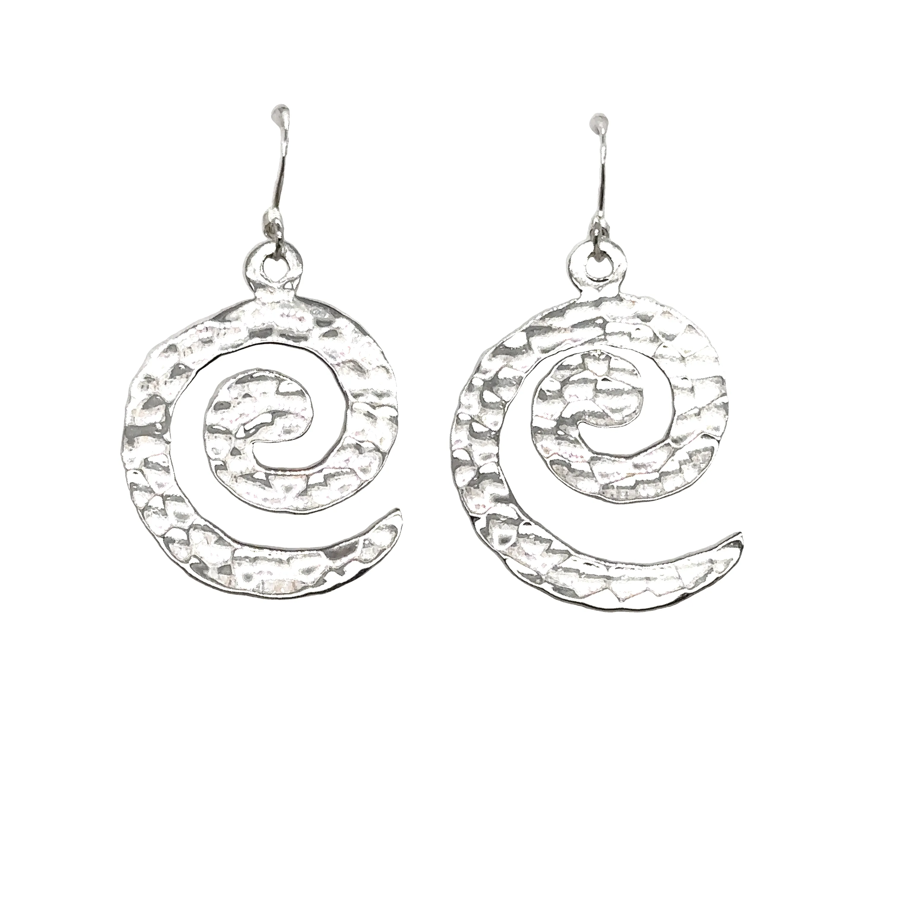 Hammered Spiral Earrings