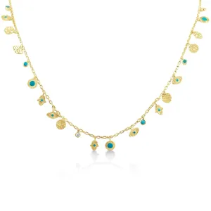 Hamsa and Evil Eye Charm Necklace