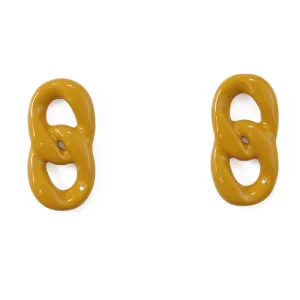 Handmade Oil Dripping Craft Fashion Simple Chain Khaki Eardrops Earrings