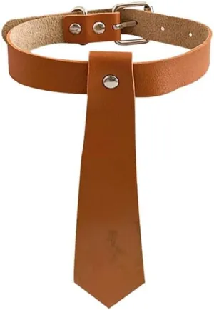 Handmade Women Necktie Choker Necklace Adjustable Costume Cosplay Nightclub Party Leather Neck Collar Choker