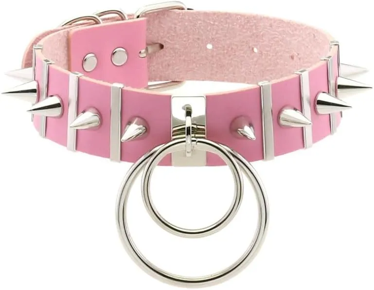 Handmade Women Rivet Choker Necklace Adjustable Hip Hop Costume Cosplay Nightclub Punk Spike Neck Collar Choker
