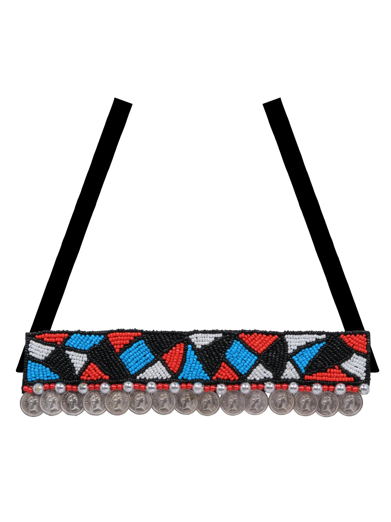 Handwoven Banjara Coin Royal Necklace - Multicolor Artisan Crafted Beauty