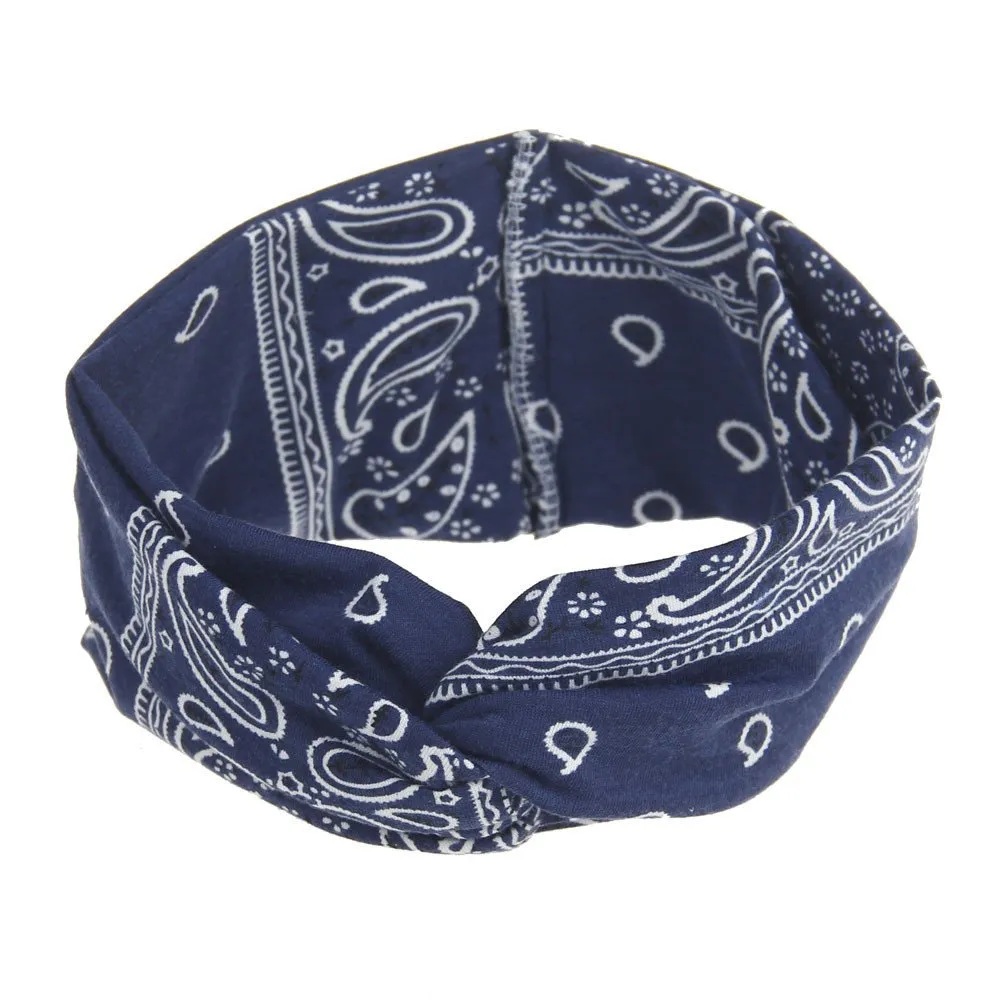 Headbands for Women and Girls Boho Bandeau Headbands Floral Printed Hair Band Fashion Hair Accessories