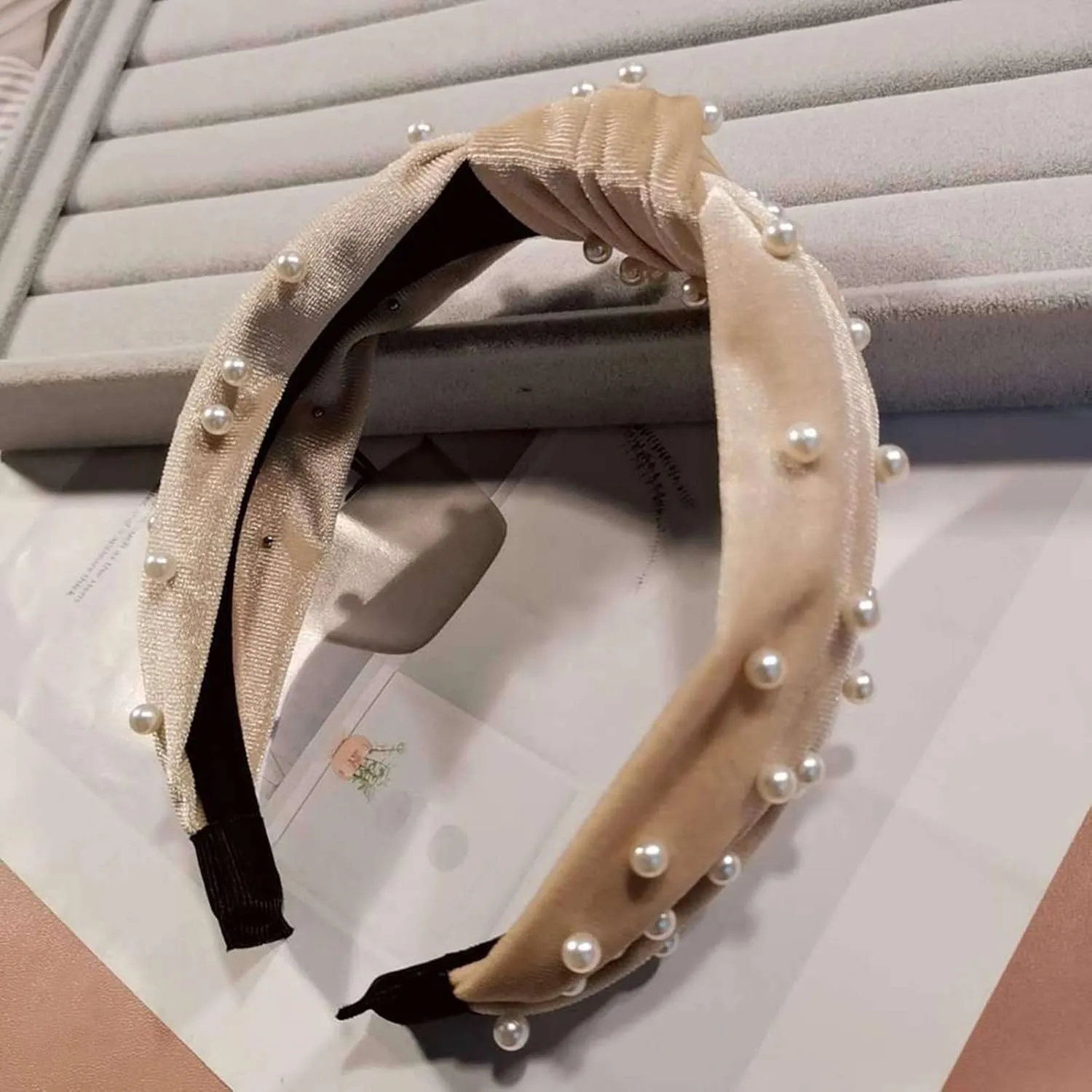 Headbands for Women Girls Beaded Hair Hoop Headband Handmade Jewelry Hair Bands Hair Accessories for Daily Festival