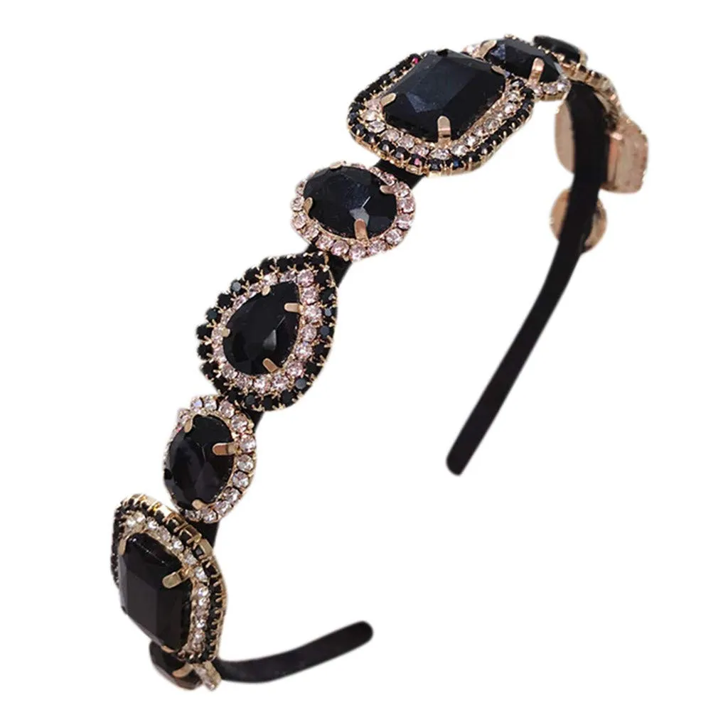 Headbands for Women Girls Beaded Hair Hoop Headband Rhinestone Crystal Elastic hairbands Hair Accessories Jewelry