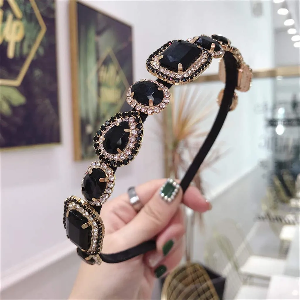 Headbands for Women Girls Beaded Hair Hoop Headband Rhinestone Crystal Elastic hairbands Hair Accessories Jewelry