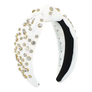 Headbands for Women Girls Pearls Knotted Head Bands Elastic Rhinestone Hair Bands Wedding Hair Accessories