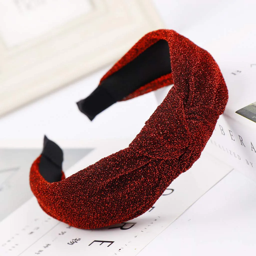 Headbands for Women Girls Pearls Knotted Head Bands Handmade Jewelry Hair Bands Hair Accessories for Daily Festival