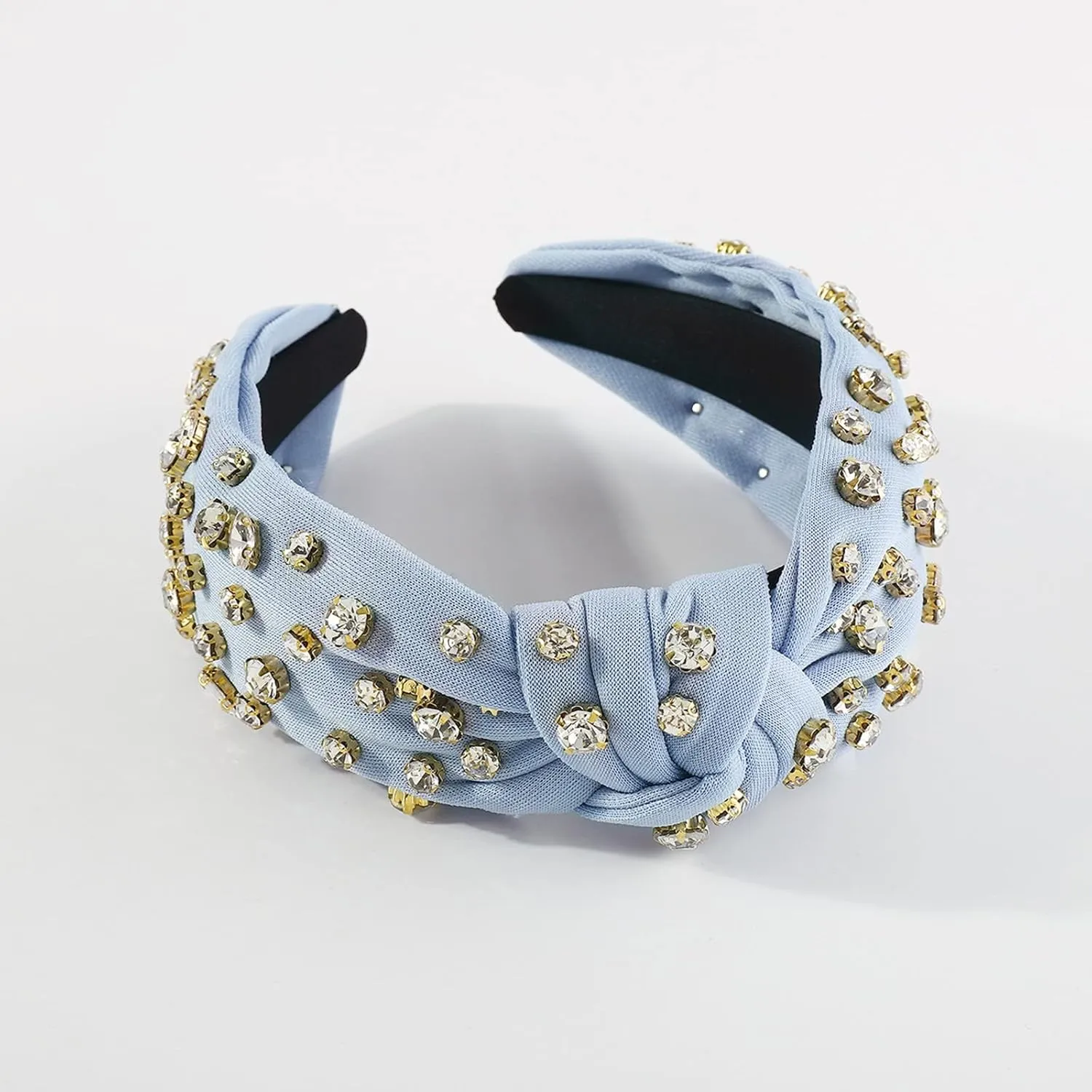 Headbands for Women Girls Pearls Knotted Head Bands Rhinestone Crystal Elastic hairbands Wedding Hair Accessories