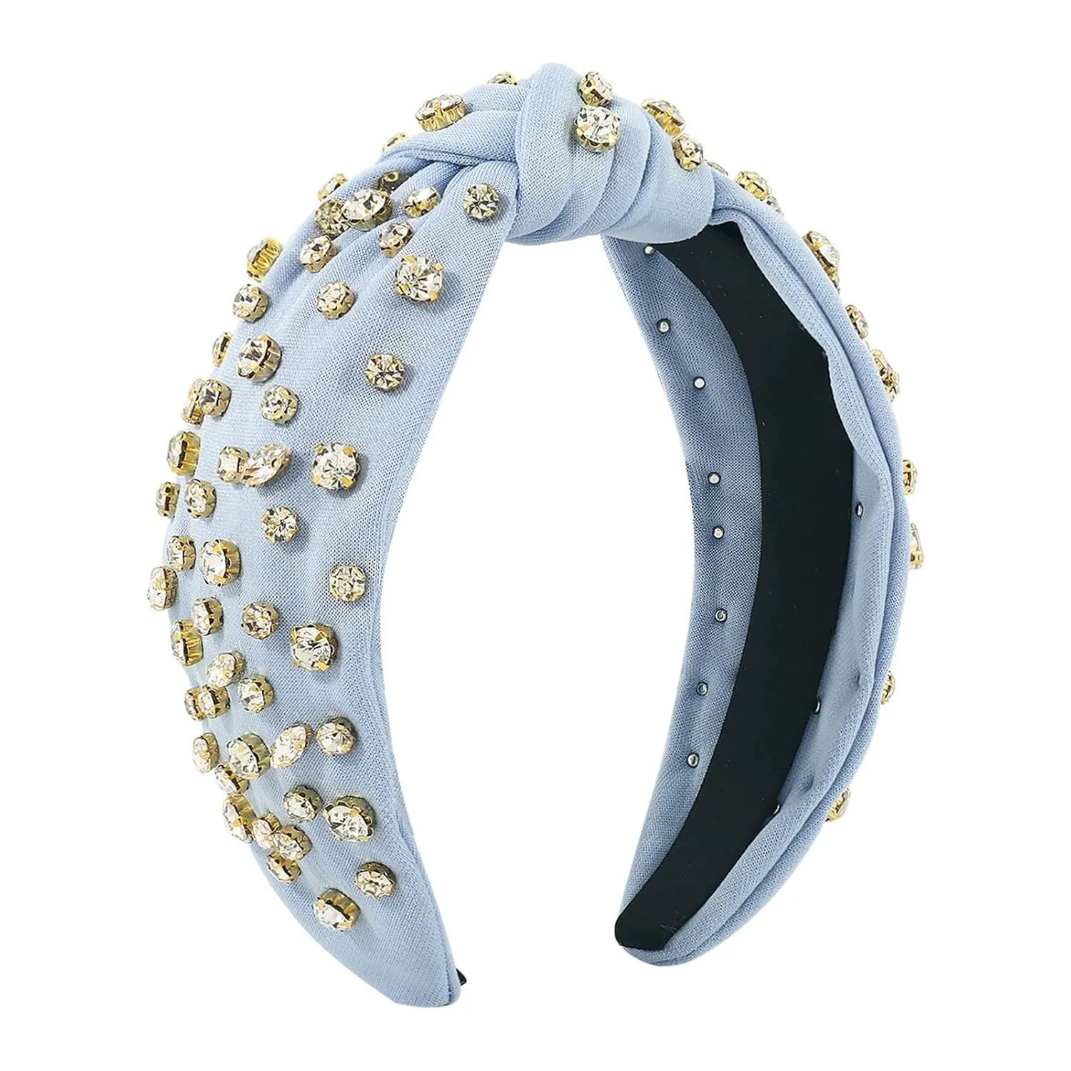 Headbands for Women Girls Pearls Knotted Head Bands Rhinestone Crystal Elastic hairbands Wedding Hair Accessories