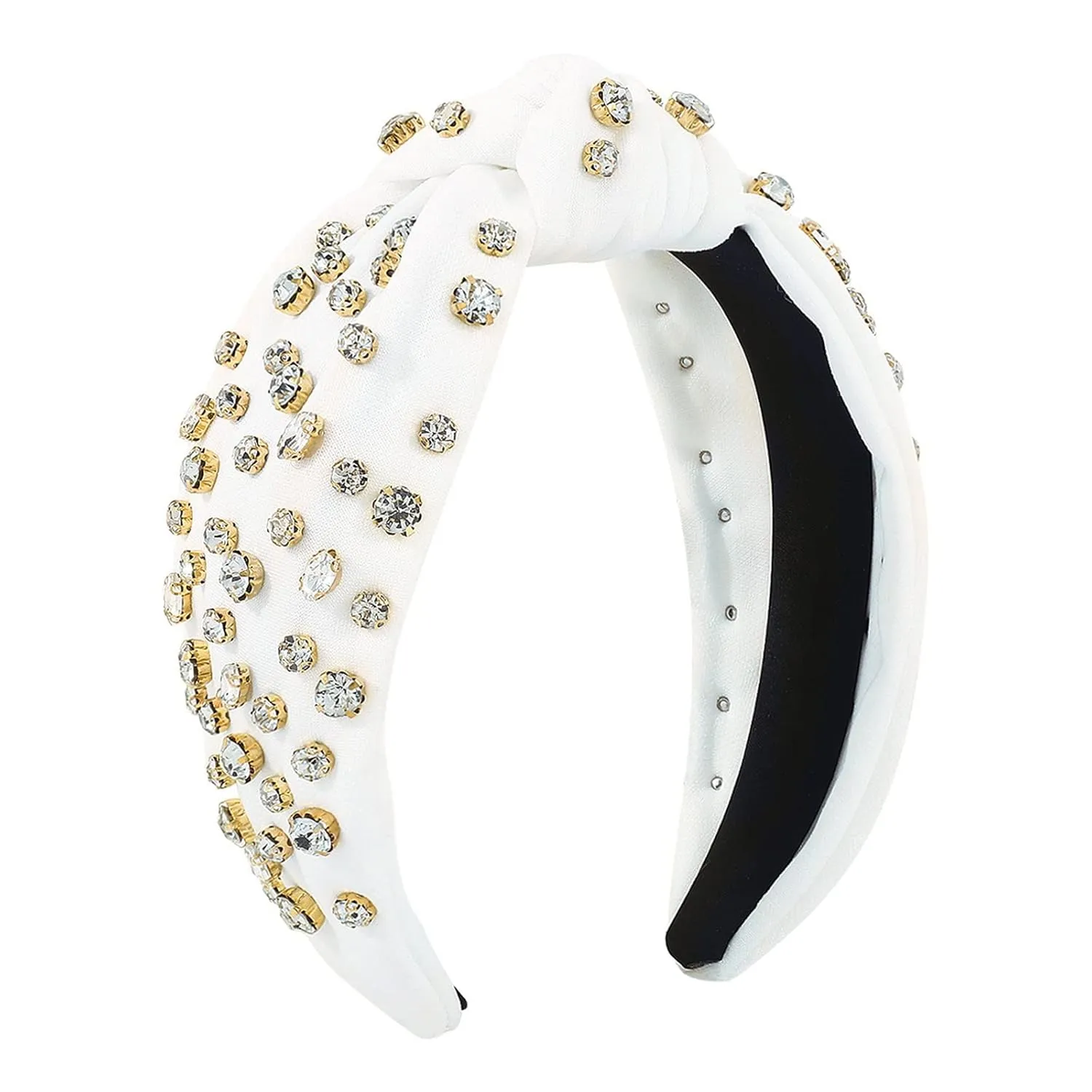 Headbands for Women Girls Pearls Knotted Head Bands Rhinestone Crystal Elastic hairbands Wedding Hair Accessories
