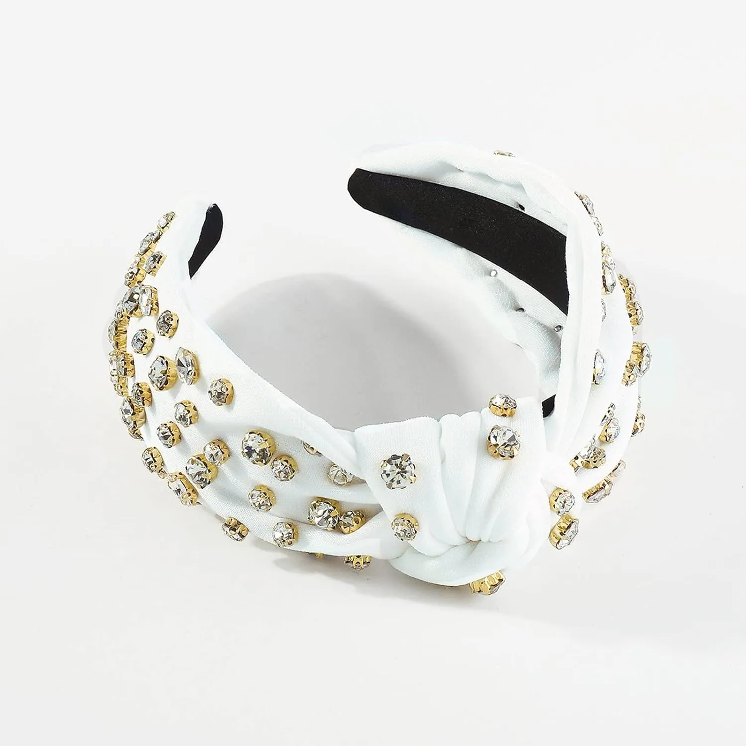 Headbands for Women Girls Pearls Knotted Head Bands Rhinestone Crystal Elastic hairbands Wedding Hair Accessories