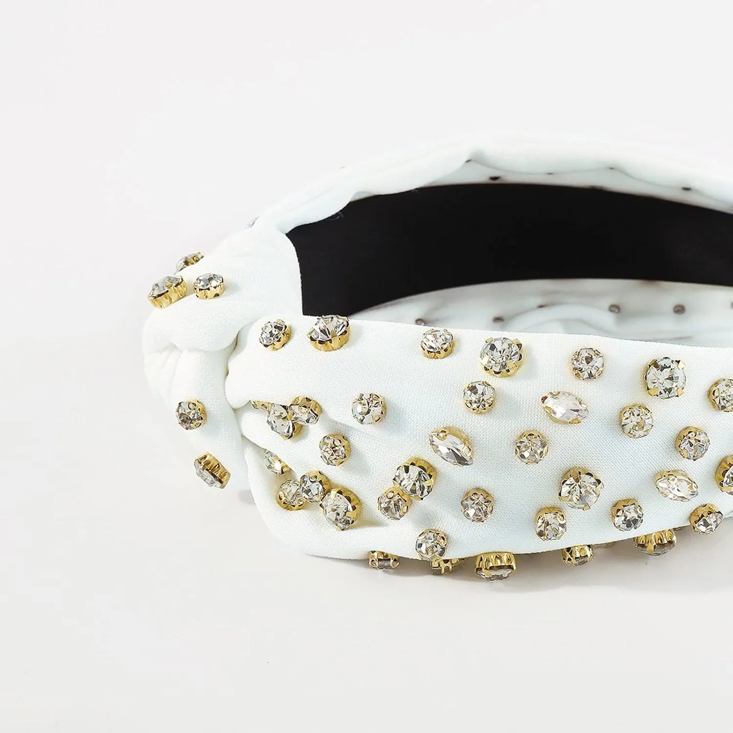Headbands for Women Girls Pearls Knotted Head Bands Rhinestone Crystal Elastic hairbands Wedding Hair Accessories
