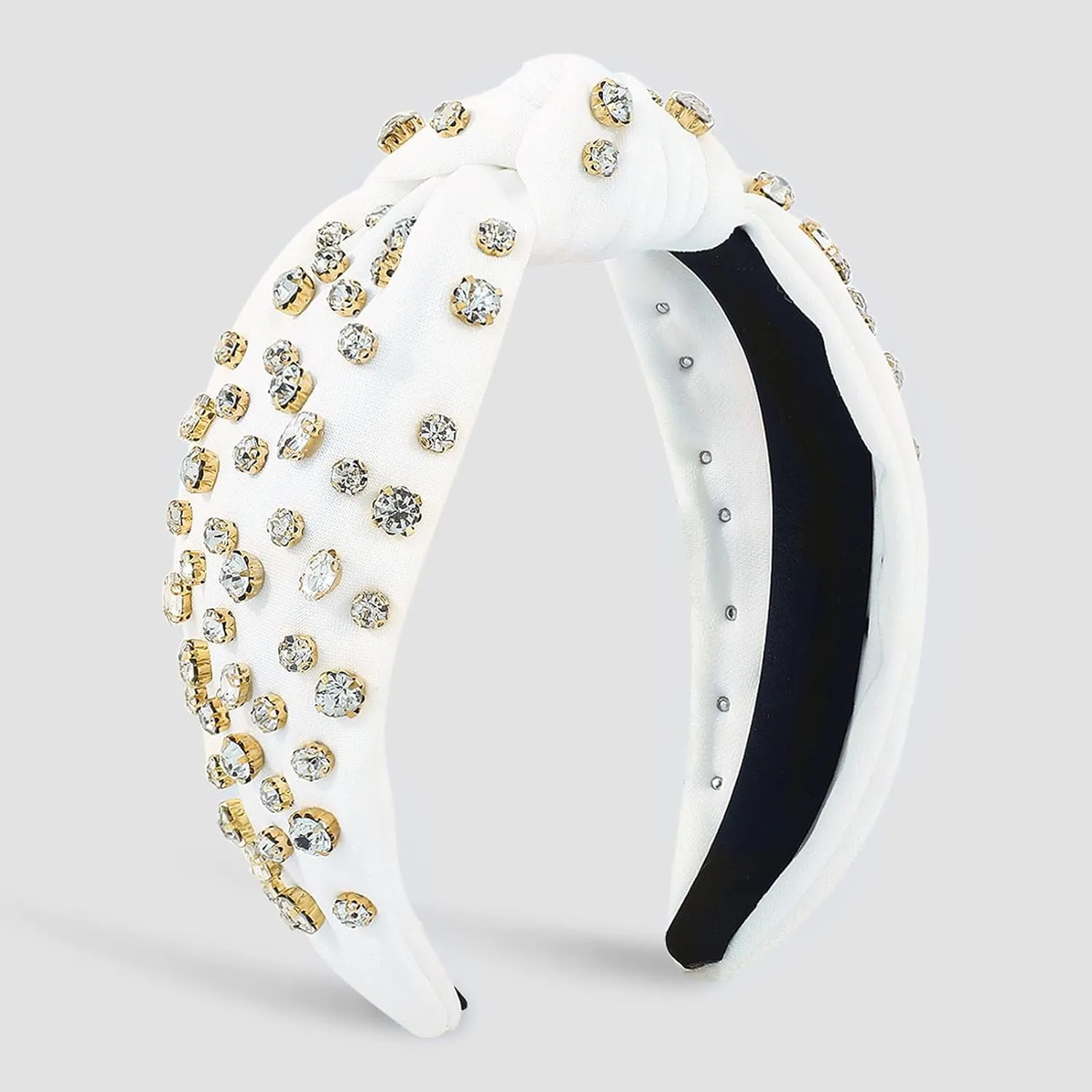 Headbands for Women Girls Pearls Knotted Head Bands Rhinestone Crystal Elastic hairbands Wedding Hair Accessories