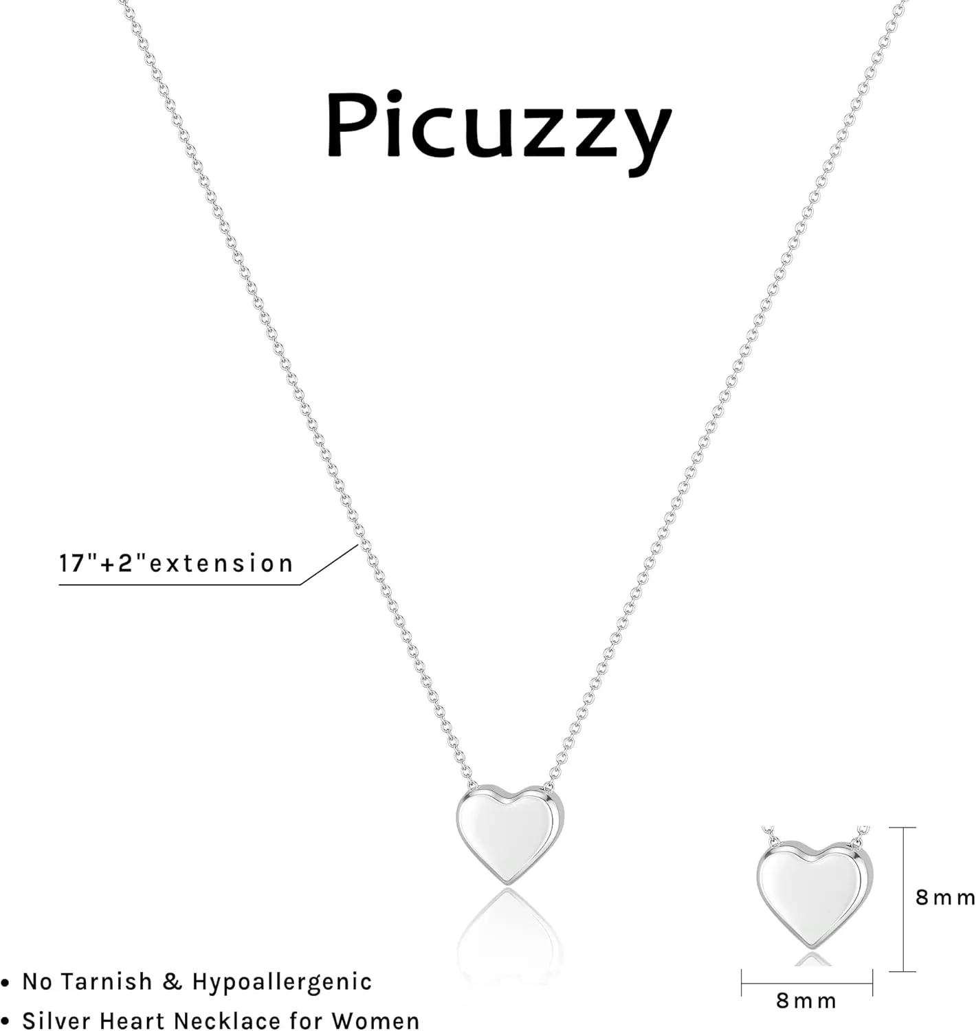 Heart Necklaces for Women, Dainty 14k Gold Necklace Silver Heart Necklace Simple Choker Necklaces for Women Trendy Jewelry Cute Christmas Gifts