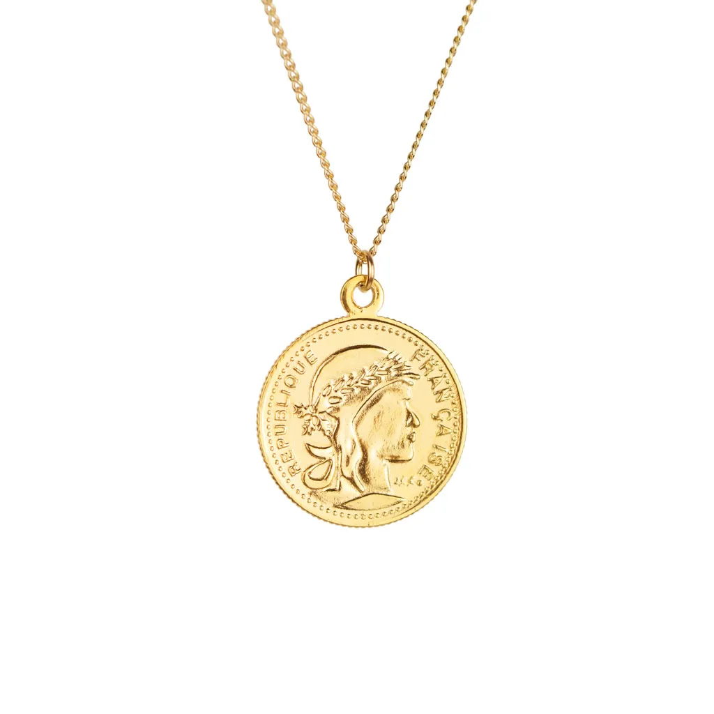 Heirloom Gold Coin Necklace - Gold