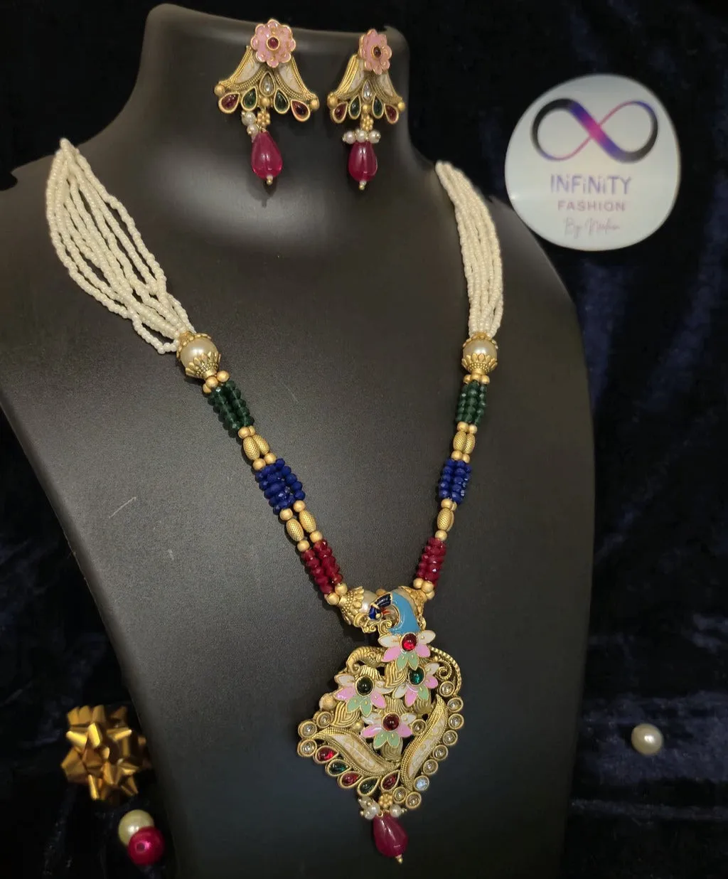 Heritage Inspired Design Premium Pearl Necklace with Jukmkas 3