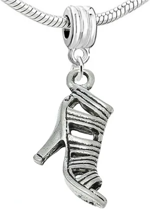 High Heel Shoe Charm Bead for Snake Chain Charm Bracelet