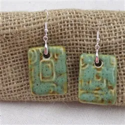 Honey & Aqua Porcelain Drop Earrings