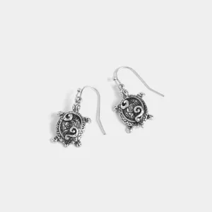 Honu Turtle Dangle Earrings - Silver