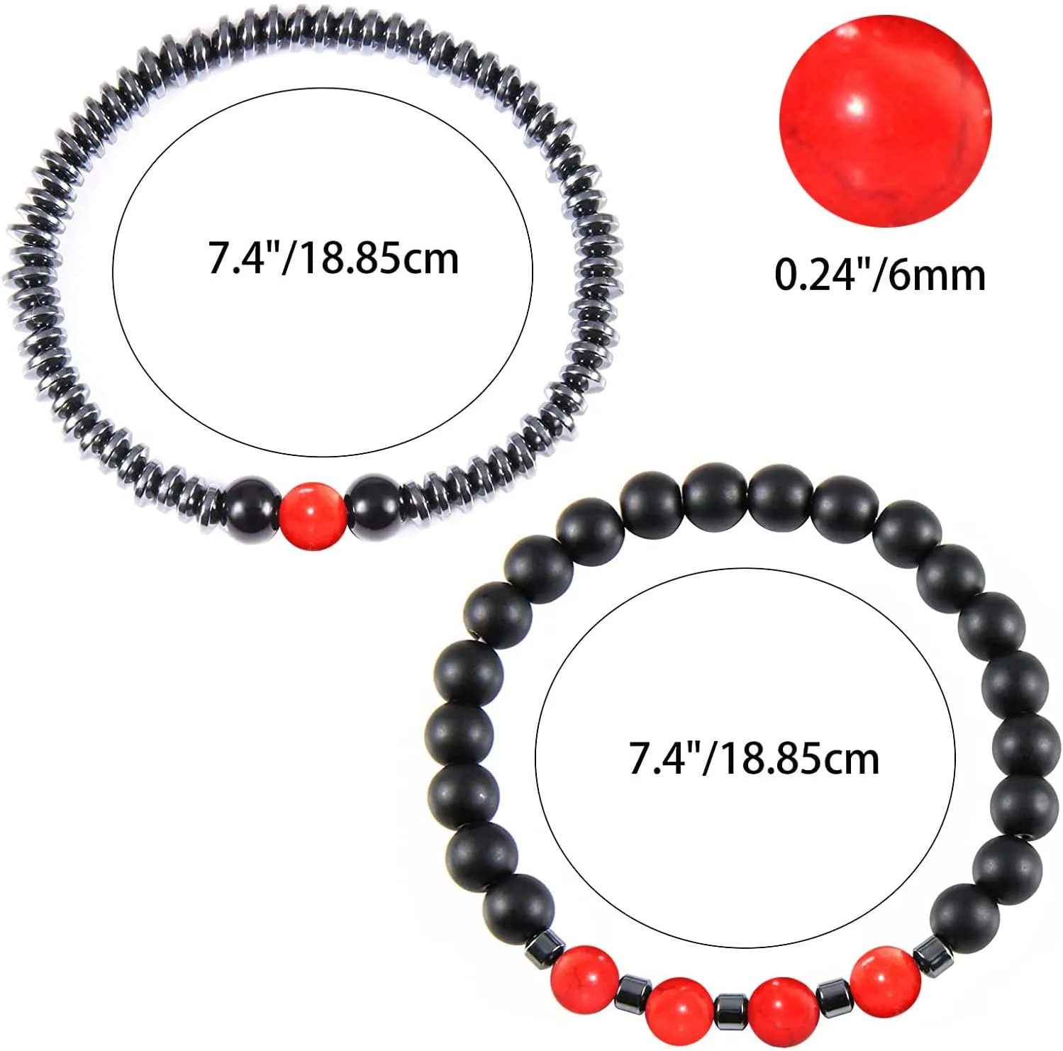 Humanic Maxhematie Beaded Bracelets, Natural Stone Beads Layered Lymphatic Health Energy Healing Bracelets Adjustable Length For Women Men Jewelry Gifts