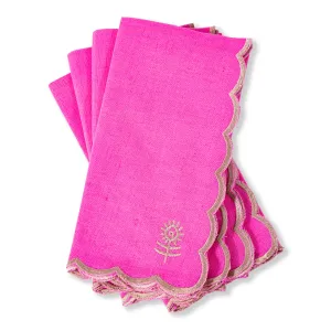 Icon Linen Napkins S/4 - Hot Pink   Khaki