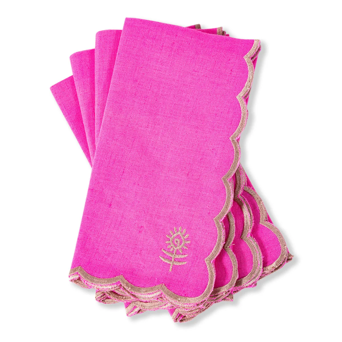 Icon Linen Napkins S/4 - Hot Pink   Khaki