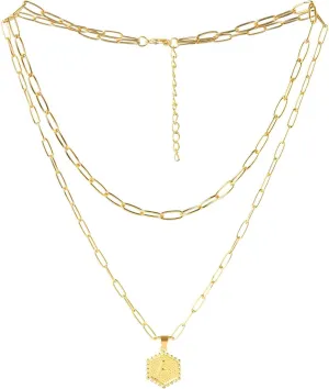 iLH A-Z 26 Alphabet Initial Gold Necklaces For Women Layered Necklaces Plated Paperclip Chain Personalized Letter Pendant