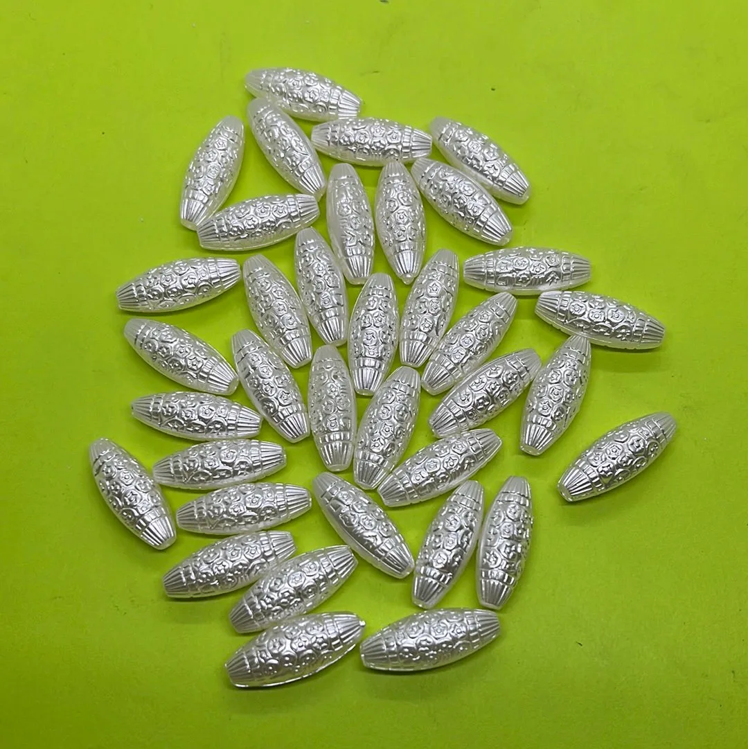 Imitation pearl acrylic beads long oval pearl 50g