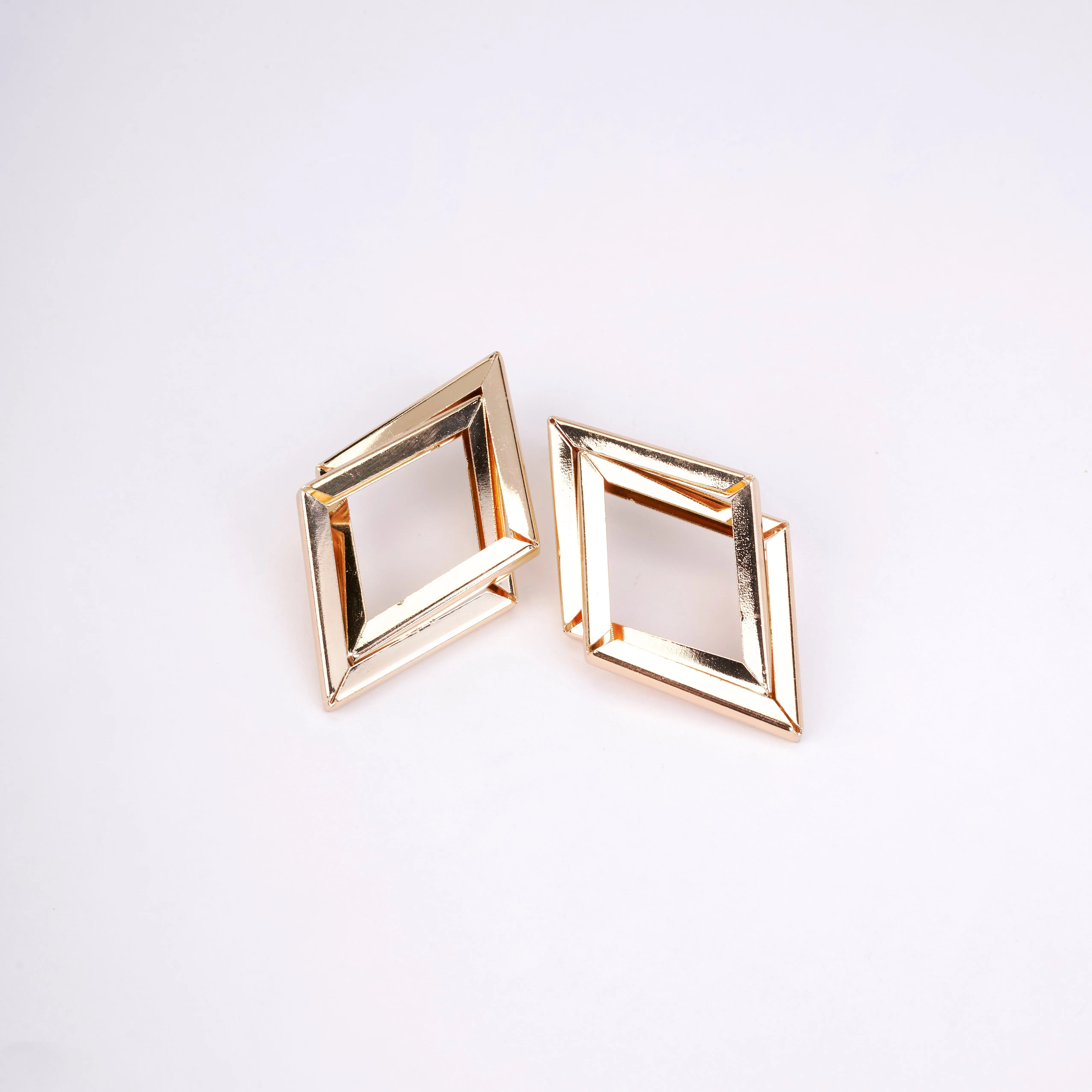 Imperial Diamond Shaped Gold Plated Earrings