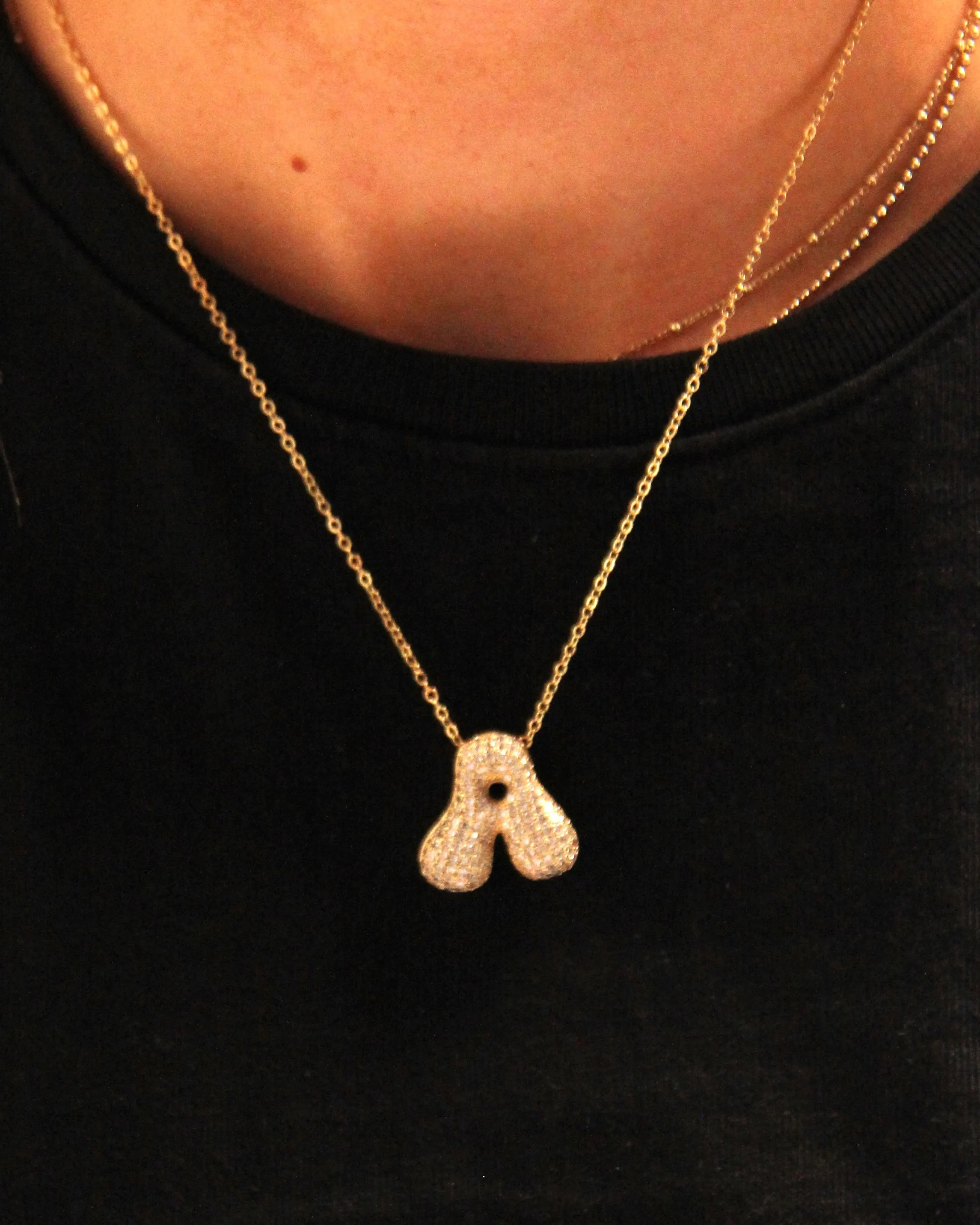 Initial CZ Waterdrop Necklace - 18K Gold Filled