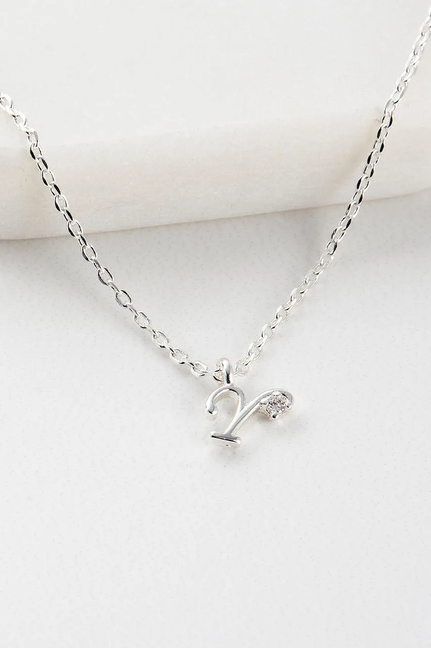 Initial Necklace - Silver
