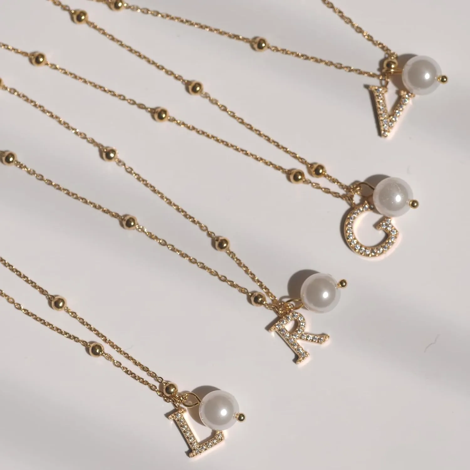 Initial Necklaces Dainty Gold Letter Necklace 14K Gold Plated Cute Name Choker Necklaces for Women Trendy Gold Personalized Jewelry Gift for Women