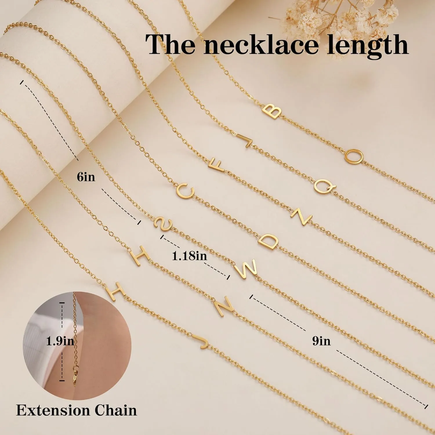 Initial Necklaces for WomenName Necklace Gold Sideways Dainty Initial Necklaces for Women 2 Initial Adjustable Gold Choker Necklace for GLfriend Friend Gifts for Adults Jewelry