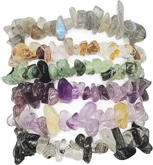 Irregular Crystal Stone Bracelets for Women Stackable Natural Stone Stretch Beaded Bracelet
