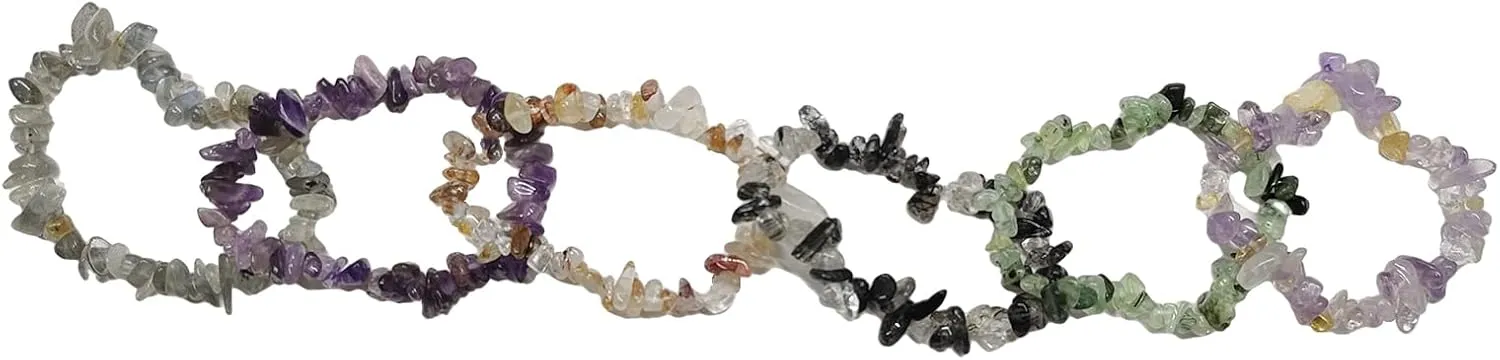 Irregular Crystal Stone Bracelets for Women Stackable Natural Stone Stretch Beaded Bracelet