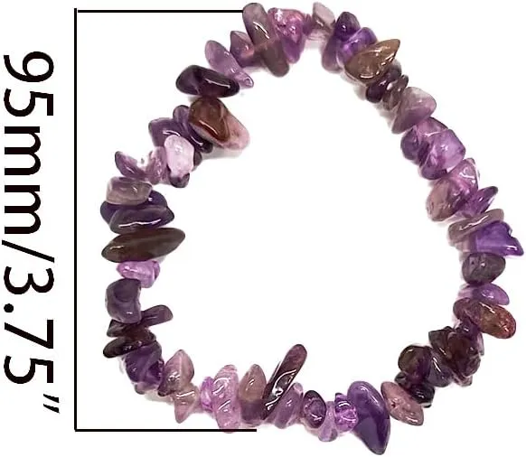 Irregular Crystal Stone Bracelets for Women Stackable Natural Stone Stretch Beaded Bracelet