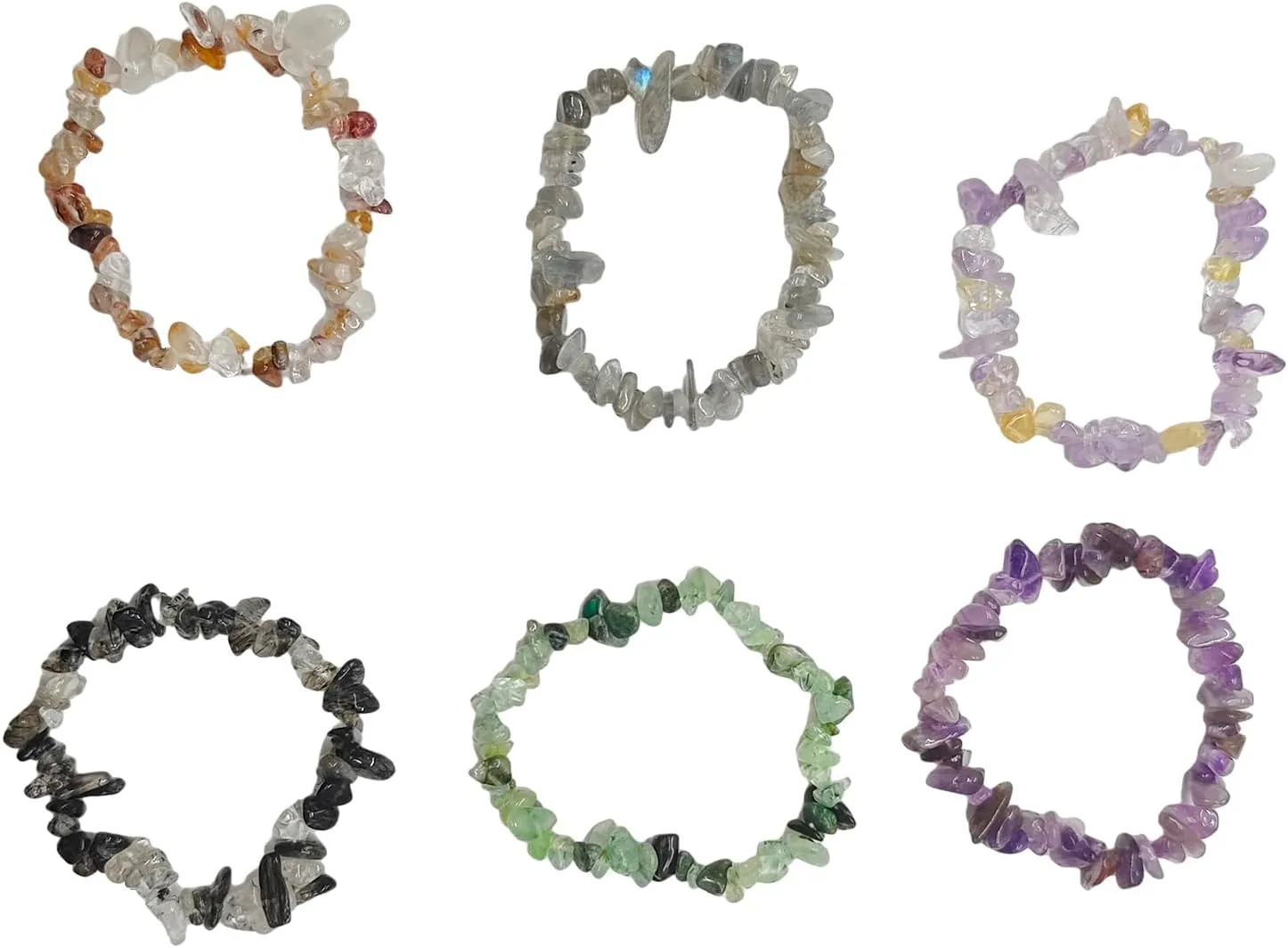 Irregular Crystal Stone Bracelets for Women Stackable Natural Stone Stretch Beaded Bracelet